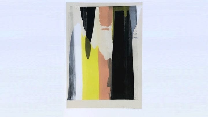 Konsttryck Yellow/Nude/Black