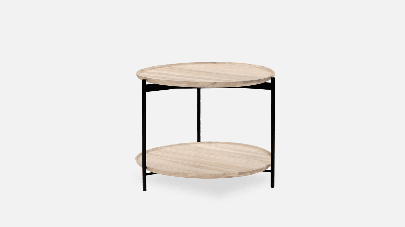 Soffbord Plateau rund wood, med hylla