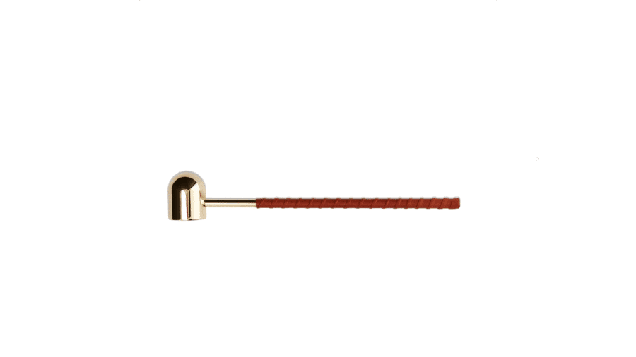 Ljussläckare i Mässing med läderhandtag