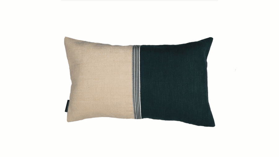 Kuddfodral Rime 30x50 cm Creme/Petrol